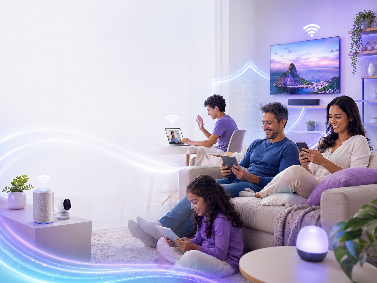 Casa conectada com uso simultâneo