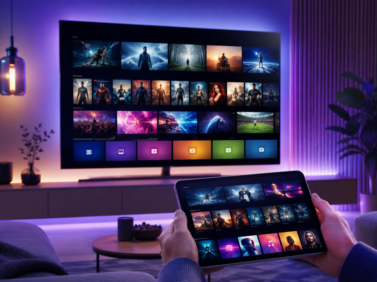 Ambiente de mídia e streaming em casa