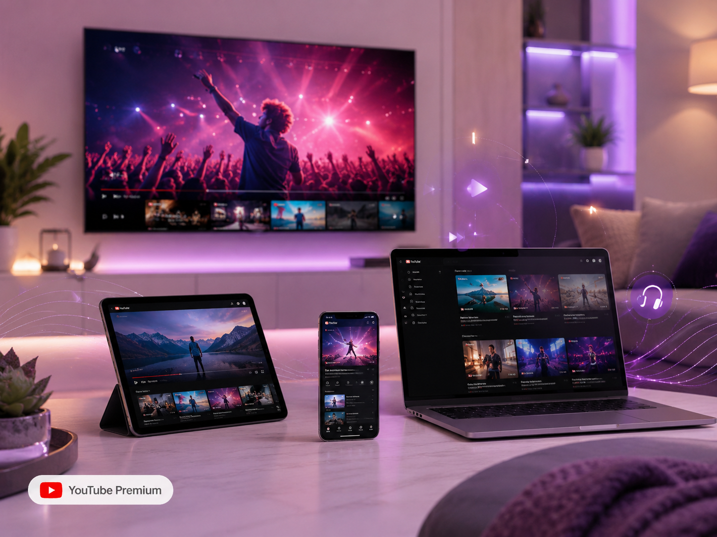 YouTube Premium em vários dispositivos